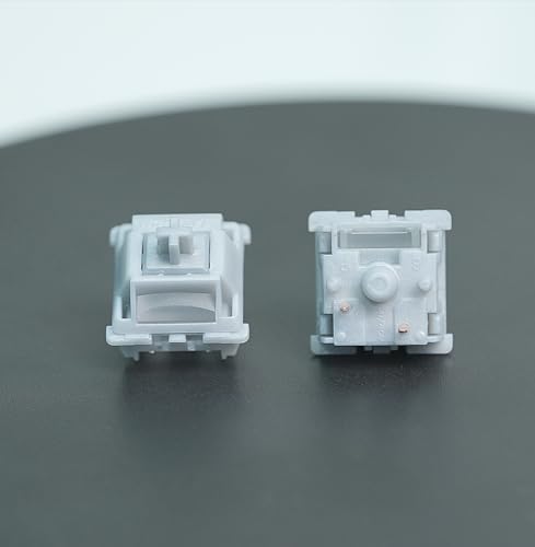 Image of GATERON Smoothie Silver Keyboard Switches, Linear RGB LED 5 Pin Factory Pre-lubed 45gf Full POM Key Switches for MX Mechanical Keyboard(105PCS) | Linear,RGB LED,5 Pin,Factory Pre-lubed,Full POM Material,compatible for MX Mechanical Keyboard