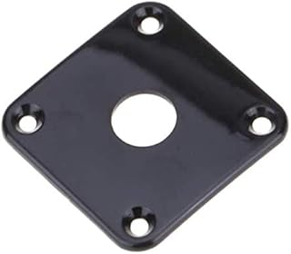 Plastic Curved Jack Plate Square Jackplate for Gibson Epiphone Les Paul Guitar (Black)
