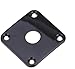 Plastic Curved Jack Plate Square Jackplate for Gibson Epiphone Les Paul Guitar (Black)