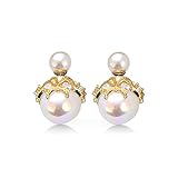 Pendientes 925 para mujer, aretes minimalistas de perlas con detalles de cristal, regalos de cumpleaños para ella, caja de regalo de joyería incluida, tachuelas ligeras, uso diario simple