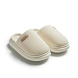 ZCABYBD Winterschuhe Hausschuhe Mit Fleece Gefütterte Baumwollhausschuhe Für Damen, Bequeme...