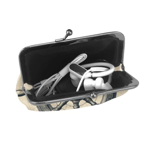 Pu Leather Buckle Coin Purse Retro-Ship-Wheel Girls Kiss-Lock Change Purse Wallets4