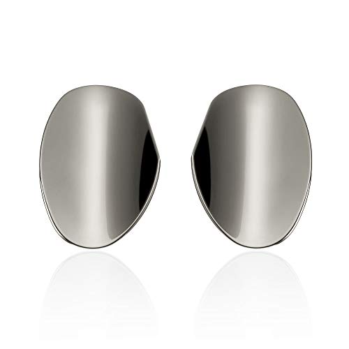 Namana Große Spiegel-Ohrringe für Damen. Designer Stahl-Ohrringe. Statement Ohrstecker für Frauen mit Geschenkbox