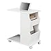 SoBuy Tavolino da divano moderno,con ruote e porta libri,riviste,cellulare e iPad, bianco,FBT67-W