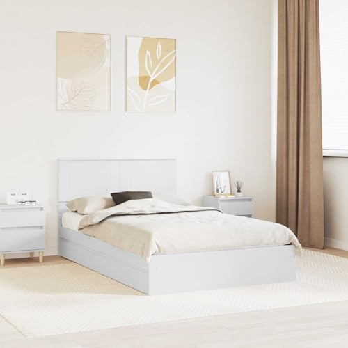 Vidaxl Letto Con Contenitore Bianco 120 X 190 Cm Legno Multistrato, Camera Da Letto, Design Moderno Con Tanto Spazio Di Stoccaggio, Materiali Resistenti, Finitura Resistente All'acqua Per Maggiore Du - 2