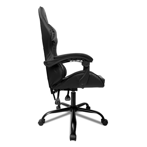 Cadeira Gamer TGT Heron | Reclinável 90°-135° | Assento Moldado & Encosto Laminado | Braço Fixo | Couro PU + Tecido | Suporta 120kg | Conforto e Durabilidade | TGT-HR-BL01 glide