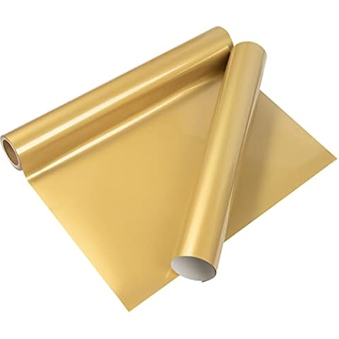 VINYL FROG Heat Transfer Vinyl Roll HTV Vinyl - 30.5x155cm Gold Iron on Vinyl for T-Shirts, Heat Press Vinyl for DIY Craft Designs (Gold) Cover