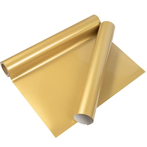 VINYL FROG Heat Transfer Vinyl Roll HTV Vinyl - 30.5x155cm Gold Iron on Vinyl for T-Shirts, Heat Press Vinyl for DIY Craft Designs (Gold)