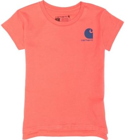 Carhartt Girls' TK7123 | Short-Sleeve Parks (Outdoor) Graphic T-Shirt, Dubarry (Salmon) | 4 Toddler (4T)