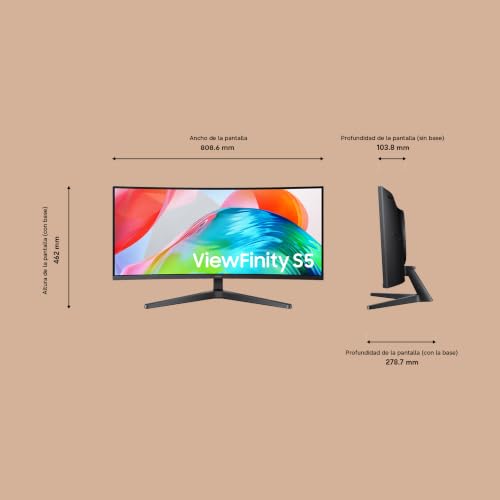 Écran PC Samsung S55GH 34 UltraWide Quad HD 120Hz VA Courbé FreeSync Premium HDR10 - vue 9