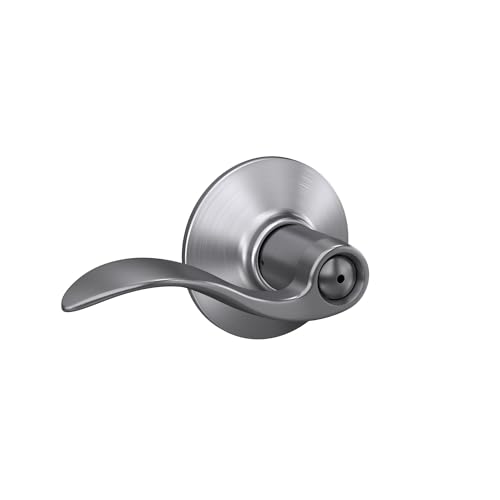 Image of Schlage F40 ACC 626 Accent Door Lever, Bed & Bath Privacy Lock, Satin Chrome