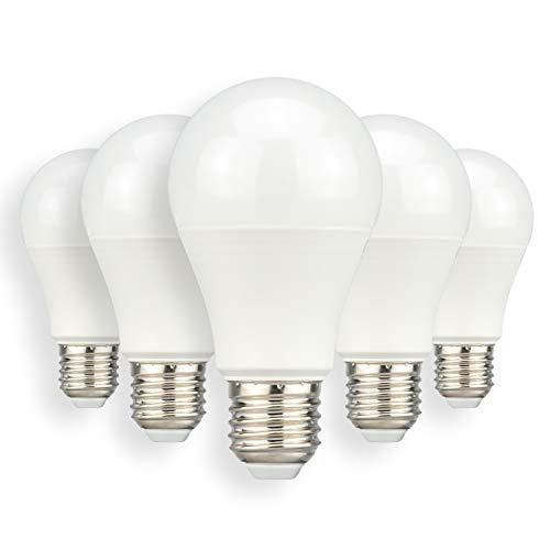 Popp® Bombillas E27 LED 6W Equivalente a 40W Incandescente Edison A60 480Lm SMD Blanco 3200K Cálido 6000K Fría (Pack 5, 3200K)