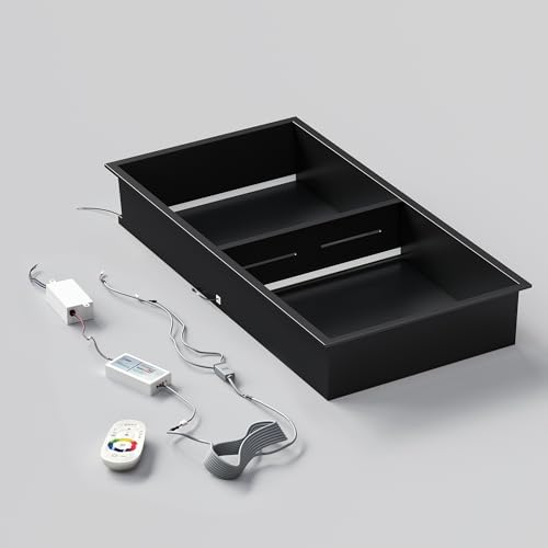 Neohomee Wandnische Dusche Edelstahl mit RGB LED-Licht, Doppel-Duschnische Schwarz mit Fernbedienung 20 Beleuchtungsmodi IP68, Lagerung für Badezimmer, 60 x 30 cm