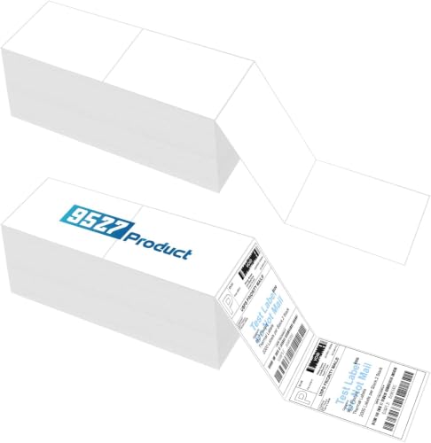 Image of 9527 Product 4 inch x 6 inch Zebra Fanfold Direct Thermal Shipping Labels,2 Stacks, 4000 Labels White, Perforated (2,000 Label per Stack)