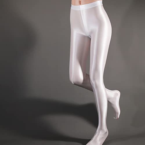 Image of cloudmall Women Sexy Semi Opaque Pantyhose Running Tights Yoga Leggings Oil Shiny Stocking