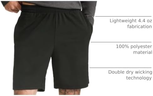 Champion Men's Sport Shorts, Standard Fit, 10 Inch Inseam, Lightweight Fabric, Moisture-Wicking, Available in Regular and Big & Tall, Black, Large - 3