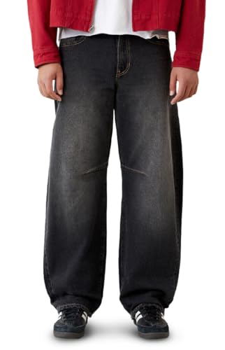 PacSun Men's Mason Baggy Barrel Jeans Dart Black