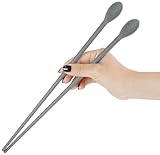 Carrotez Silicone Cooking Chopsticks, Long (12 inch) Reusable Chopsticks for Cooking, Heat Resistant, Non-Scratch, Gentle on Cookware, 1 pair - Modern Grey