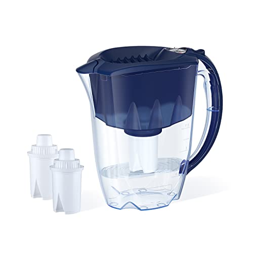 AQUAPHOR Water Filter Pitcher Ideal 7 Cup with 3 x B15 Filters - Dark Blue