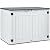 YITAHOME Large Outdoor Horizontal Storage Shed, 47 cu ft Resin Tool Shed w/o Shelf, Outdoor Waterproof Storage with Floor for Trash Cans, Garden Tools, Lawn Mower, Lockable, 4.5x2.8x3.9 ft, Light Gray