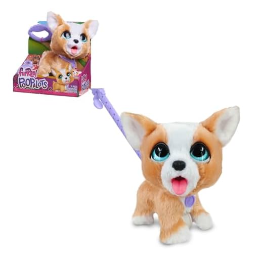 furReal Poop-A-Lots Corgi Interactive 8-inch Walking Plush Stuffed Animal, Pooping Puppy with Leash, 14-pieces, Kids Toys for Ages 4 Up by Just Play