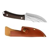 MAGICLULU Cuchillo Profesional de Carnicero Hoja de Acero Inoxidable y Mango de Madera Cortador para Carne y Verduras Accesorio Útil para Cocineros y Camping Color Aleatorio