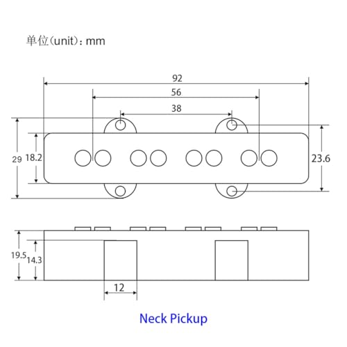 FLEOR Open Style Alnico 5 JB Bass Pickup JB Bass Neck Pickup for 4 String JB Bass Style or Similar Bass Guitar - Image 4