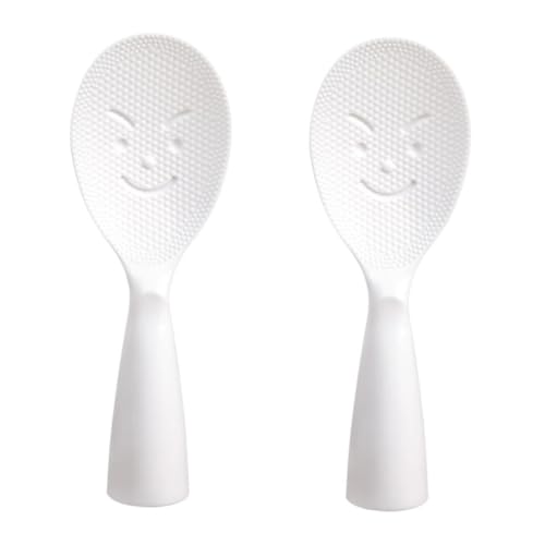 Cabilock 2Pcs Standing Rice Paddle Non Stick Meal Spoon for Easy Serving Lovely Design Rice Spoon for Cooking and Serving Rice Microwave Safe Rice Scooper