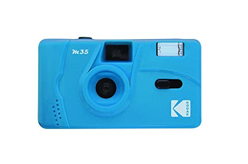 KODAK M35 DA00240 - Appareil Photo Rechargeable 35mm, Objectif Grand Angle Fixe, Viseur Optique, Flash Intégré, Pile AAA – Bleu