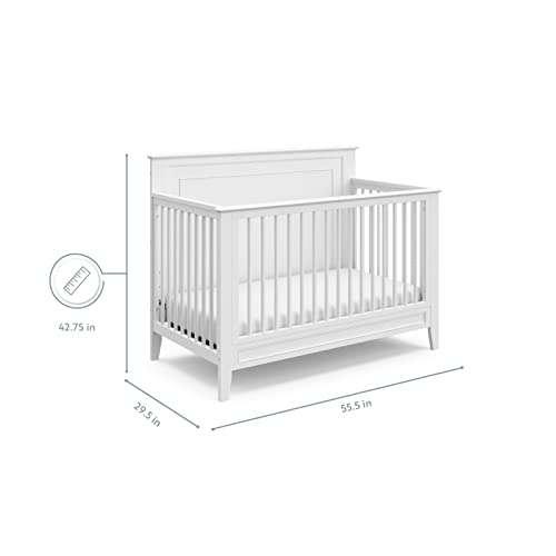 Storkcraft 04523-201 Solstice 5-In-1 Convertible Crib (White) – Greenguard Gold Certified, Converts To Toddler Bed And Full-Size Bed thumb #7