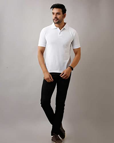 Image of INKKR Men's Polo Neck Half Sleeve Solid T-Shirts