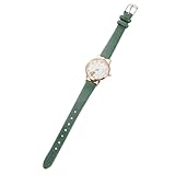 NOLITOY Reloj de Pulsera para Niña con Diseño de Gato Luminiscente Cuarzo Correa de Sintético Verde y Resistente para Diario