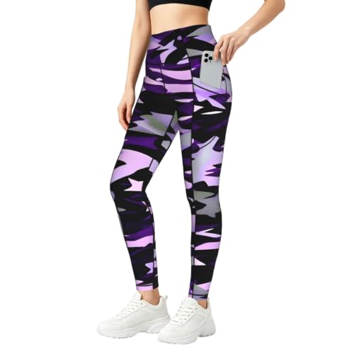 Leggings con estampado morado sin transparencias y conjuntos de entrenamiento cómodos