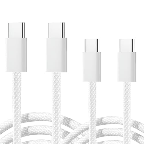USB-C to USB-C Charging Cable (6.6ft 2Pack), Fast Charger Cord, 60W Type-C to Type-C Cable,Suitable for iPhone 17 16/15 Pro Max Plus 16E, iPad Air/Pro,Nylon Braided Cable