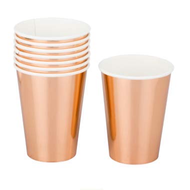 Wanna Party Metallic Paper Cups (250ml, Rose Gold, 10 Piece)