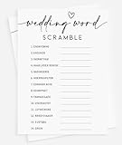 All Ewired Up 50 Wedding Word Scramble (50-Cards) Fun Bridal Shower Game Activity, Decorations, Engagement Party, Rehearsal Dinner, Minimalist Script