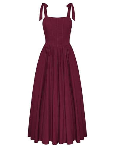 Scarlet Darkness Women Renaissance Corset Dress Square Neck Cottagecore Fishbone Sundress