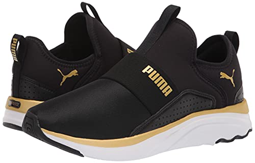Puma Women's Softride Sophia Slip On Running Shoe, Black Team Gold, 8.5 #TOP6