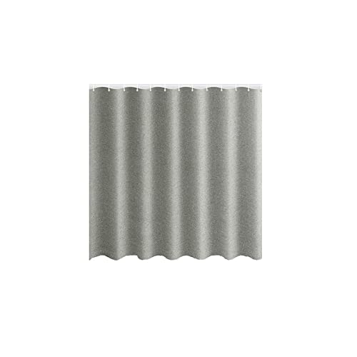 FINPAN Thick Grey Shower Curtains Imitation Linen Fabric Waterproof Bath Curtains for Bathroom Bathtub Large Wide Modern Bathing Cover Curtains for Windows (Size : W200xH180cm)