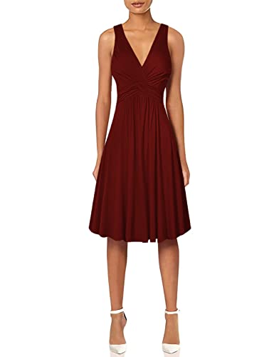 Womens Plus Size Sleeveless V-Neck Vintage Spaghetti Straps Mini Pleated Dress Slim Flare Skirt Dress Red Womens Plus Size Sleeveless V-Neck Vintage Spaghetti Straps Mini Pleated Dress Slim Flare Skirt Dress Red