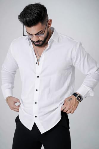 Image of Foomer Green Paisley Printed Opaque Party Shirts
