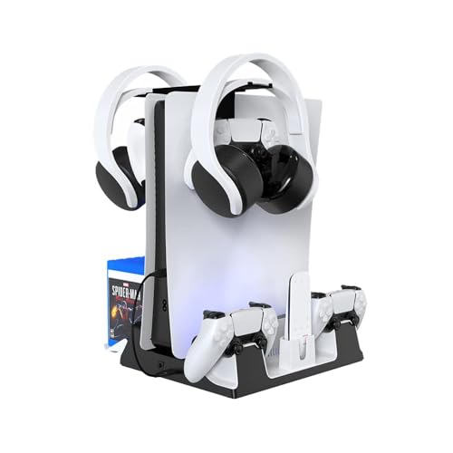 Suporte de carregador multifuncional adequado para PS5. Existem 4 ventiladores de resfriamento de ho