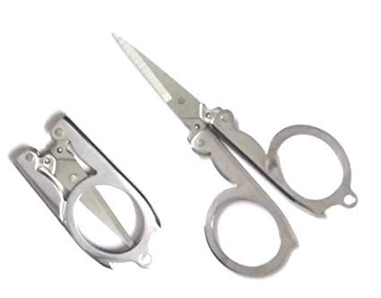 cge Mini Small EDC Stainless Steel Fold Scissor Tijera Tesoura Pocket Tool Utility Gadget Portable Camp Hike Travel First aid Kit 4.6-image-29