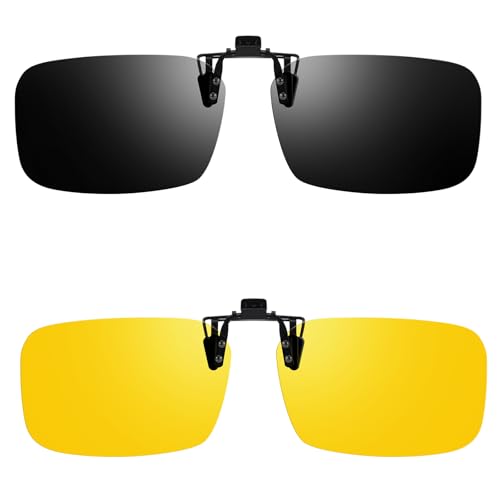 Trysee® Polarized Clip on Sunglasses Over Prescription Glasses UV400 Protection (Including Non-flip Up & Flip Up) TS-CO-309