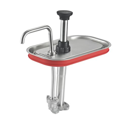 Sauce Pump Dispenser Stainless Steel Dispenser - Large Capacity Condiment Pump Dispenser Quantitative Pressure Head for Variety of Sauces (1055S)4