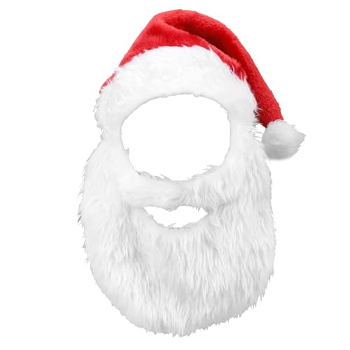 Weihnachtsmann-Bart, Weihnachtsmann-Mütze und Bart - Rote...