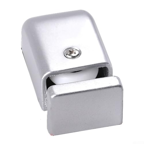 Solaughguy Posicionador de puerta corredera de acero inoxidable con polea guía inferior para puertas de ducha de cristal, tope oscilante ajustable compatible con ranura recta y corredera de madera D