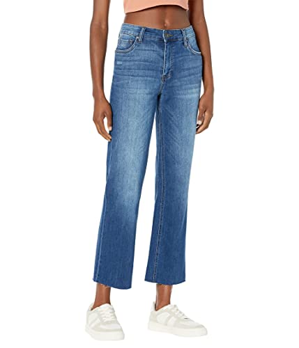 KUT from the Kloth Women's Kelsey High-Rise Fab Ab Ankle Flare Inset Leg in Royal