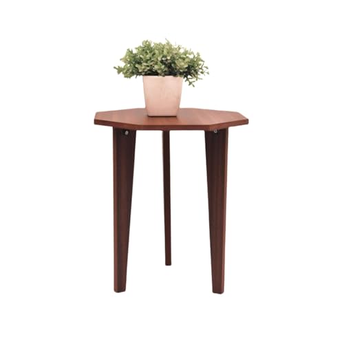 Image of Wooden Table Stool for Bedroom Living Room Corner Use Small Center Table Multipurpose Home Decoration Stool Brown Finish Compact Furniture for Sitting Display Plants Decor Use