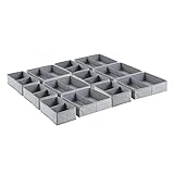 mDesign Soft Fabric Dresser Drawer and Closet Storage Organizer Set for Child/Kids Room, Nursery, Playroom, Bedroom - Rectangular Organizer Bins with Textured Print - Set of 12 - Gray